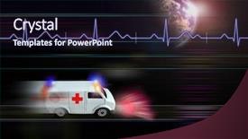  Presentation with ambulance - Theme consisting of ambulance concept - a help to the earth background and a wine colored foreground