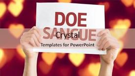  Presentation with ambulance - Presentation having ambulance presentation - give blood in portuguese card background and a coral colored foreground