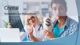  Presentation with nurse a male patient - PPT layouts with ambulance presentation - male patient angry at expensive background and a light blue colored foreground