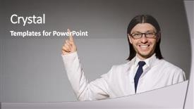  Presentation with physician - Colorful slide deck enhanced with ambulance presentation - young physician against gray backdrop and a  colored foreground