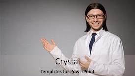  Presentation with physician - Colorful slide set enhanced with ambulance presentation - young physician against gray backdrop and a  colored foreground