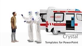  Presentation with hazmat - Beautiful PPT theme featuring ambulance-vehicle-and-doctors backdrop and a white colored foreground