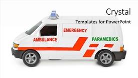  Presentation with toy - Slide set featuring ambulans - toy ambulance car isolated background and a white colored foreground