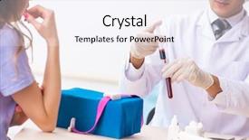  Presentation with blood test - Slide deck enhanced with ambulatory - female patient during blood test background and a sky blue colored foreground