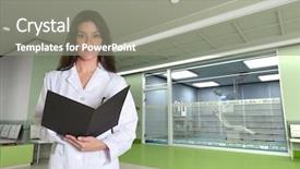  Presentation with clinic - Audience pleasing PPT theme consisting of ambulatory care nurse - female medical professional backdrop and a gray colored foreground