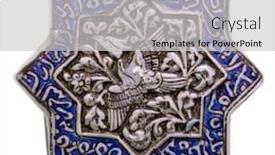  Presentation with structural - Presentation design enhanced with amcient islamic motif structural design with star emblem for textural background arabic tile isolated on white background background and a light gray colored foreground