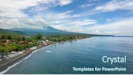  Presentation with culture an tradition indonesia - Beautiful presentation design featuring amed beach in bali indonesia backdrop and a ocean colored foreground