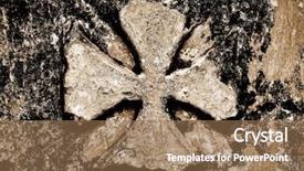  Presentation with stone cross - Theme consisting of amen - engraved cross in a church background and a  colored foreground