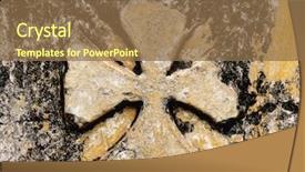  Presentation with stone cross - Colorful presentation theme enhanced with amen - engraved cross in a church backdrop and a  colored foreground