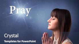  Presentation with black woman praying - Amazing presentation design having amen - young woman praying backdrop and a  colored foreground