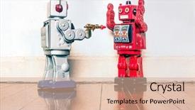  Presentation with wooden toy - PPT theme having amendment - concept gun crime with retro background and a coral colored foreground