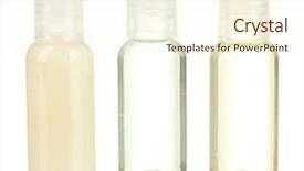  Presentation with hotel amenities - Presentation consisting of amenities - hotel cosmetic bottles isolated background and a cream colored foreground