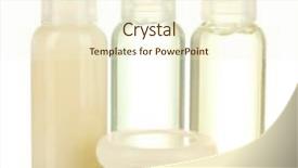  Presentation with organic glyserin soap - Slide deck consisting of amenities - hotel cosmetic bottles with soap background and a cream colored foreground
