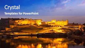  Presentation with principal - Cool new presentation theme with amer fort amber fort illuminated backdrop and a cobalt blue colored foreground