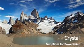  Presentation with america - Colorful theme enhanced with america - laguna de los tres backdrop and a violet colored foreground