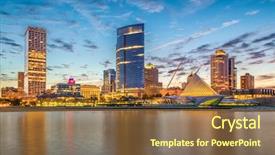  Presentation with wisconsin - Audience pleasing presentation theme consisting of america - milwaukee wisconsin usa downtown city backdrop and a tawny brown colored foreground