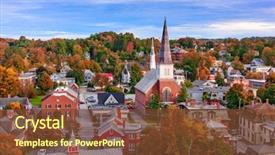  Presentation with skyline - Presentation theme having america - montpelier vermont usa town skyline background and a tawny brown colored foreground