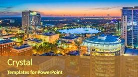  Presentation with florida - Colorful slides enhanced with america - orlando florida usa aerial cityscape backdrop and a tawny brown colored foreground