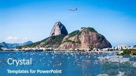  Presentation with brazil - Beautiful theme featuring america - panoramic view of rio de backdrop and a ocean colored foreground