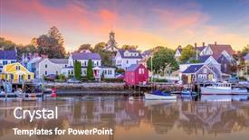  Presentation with america - Presentation theme featuring america - portsmouth new hampshire usa townscape background and a violet colored foreground