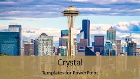  Presentation with skyline - PPT layouts with america - seattle washington usa downtown skyline background and a coral colored foreground