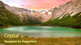  Presentation with mountains - Presentation theme featuring america - sunset over andes mountains background and a tawny brown colored foreground