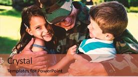  Presentation with veterans day - Slide deck with america against happy soldier reunited background and a red colored foreground