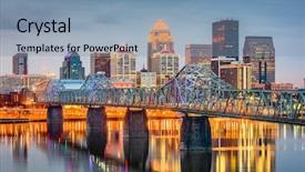  Presentation with kentucky - Amazing slide set having america bridge - louisville kentucky usa skyline backdrop and a light blue colored foreground