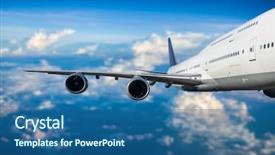  Presentation with america - PPT layouts featuring america continent - airplane in the sky background and a ocean colored foreground