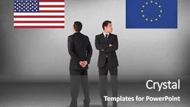  Presentation with america flag - Slide set enhanced with america flag or europe flag background and a gray colored foreground