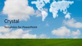  Presentation with world map doctors - Presentation theme having world map made of clouds background and a light blue colored foreground