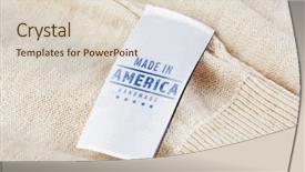  Presentation with garment manufacturing - Colorful PPT theme enhanced with america handmade closeup manufacturing backdrop and a lemonade colored foreground