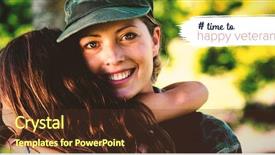  Presentation with veterans day - PPT layouts consisting of america hashtag against a soldier background and a tawny brown colored foreground