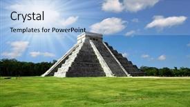  Presentation with mexico - Colorful slide deck enhanced with america history - chichen itza in mexico backdrop and a light blue colored foreground