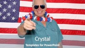  Presentation with america flag - Presentation design consisting of america in a photo booth background and a teal colored foreground