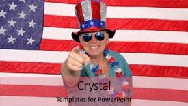  Presentation with america flag - Colorful presentation design enhanced with america in a photo booth backdrop and a coral colored foreground