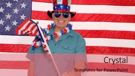  Presentation with america flag - Audience pleasing slide set consisting of america in a photo booth backdrop and a coral colored foreground
