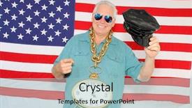  Presentation with america flag - PPT theme having america in a photo booth background and a light blue colored foreground