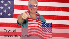  Presentation with america flag - Presentation design with america in a photo booth background and a coral colored foreground