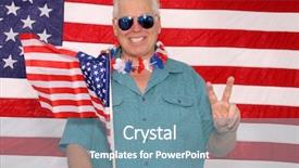  Presentation with america flag - Presentation theme featuring america in a photo booth background and a seafoam green colored foreground