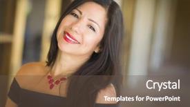  Presentation with latina - Cool new presentation theme with america latina - attractive smiling hispanic woman portrait backdrop and a tawny brown colored foreground