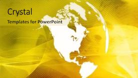  Presentation with artwork - Beautiful theme featuring america map technology-style artwork backdrop and a gold colored foreground
