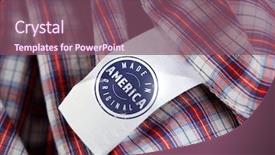  Presentation with garment manufacturing - Presentation having america original closeup manufacturing background and a violet colored foreground