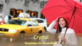  Presentation with taxi cabs new york city - Audience pleasing slide set consisting of america people - new york city manhattan woman backdrop and a coral colored foreground