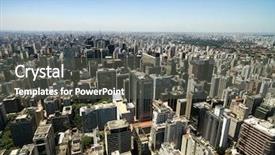  Presentation with paulista avenue in sao paulo - PPT theme with paulista avenue sao paulo brazil background and a  colored foreground