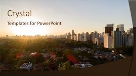  Presentation with city of chicago aerial view - Audience pleasing slide set consisting of population - aerial view of sao paulo backdrop and a  colored foreground