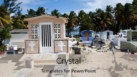  Presentation with carribean - Cool new slides with historic colorful puerto rico - cemetery in the carribean backdrop and a mint green colored foreground