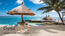  Presentation with turquoise - Slide deck enhanced with america sights - beautiful caribbean sight with turquoise background and a mint green colored foreground