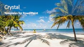  Presentation with turquoise - Amazing PPT theme having america sights - beautiful caribbean sight with turquoise backdrop and a teal colored foreground