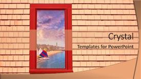  Presentation with cape cod - PPT theme having america sights - cape cod provincetown window photomount background and a coral colored foreground